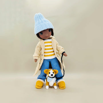 Crochet doll, amigurumi doll, crochet dog, amigurumi dog, Dog walker