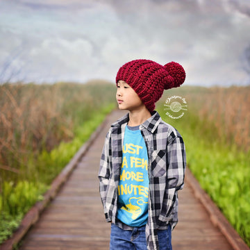 Knit Fishtail Slouch Beanie