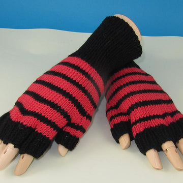 Easy Stripe Short Finger Gloves