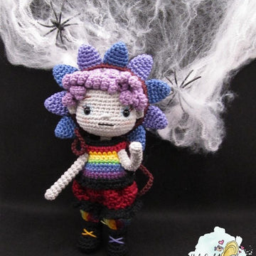 Doll crochet pattern tutorial "Mini rainbow fairy"