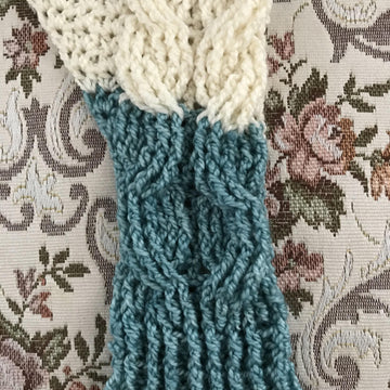 Striped and Cabled Scarf