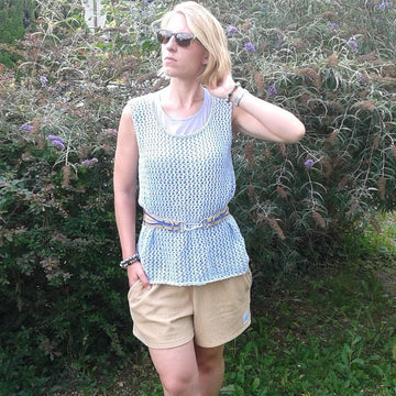 Pale Blue Mesh Top