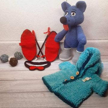 Crochet pattern wolf skier