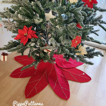 Poinsettia Christmas Tree Skirt