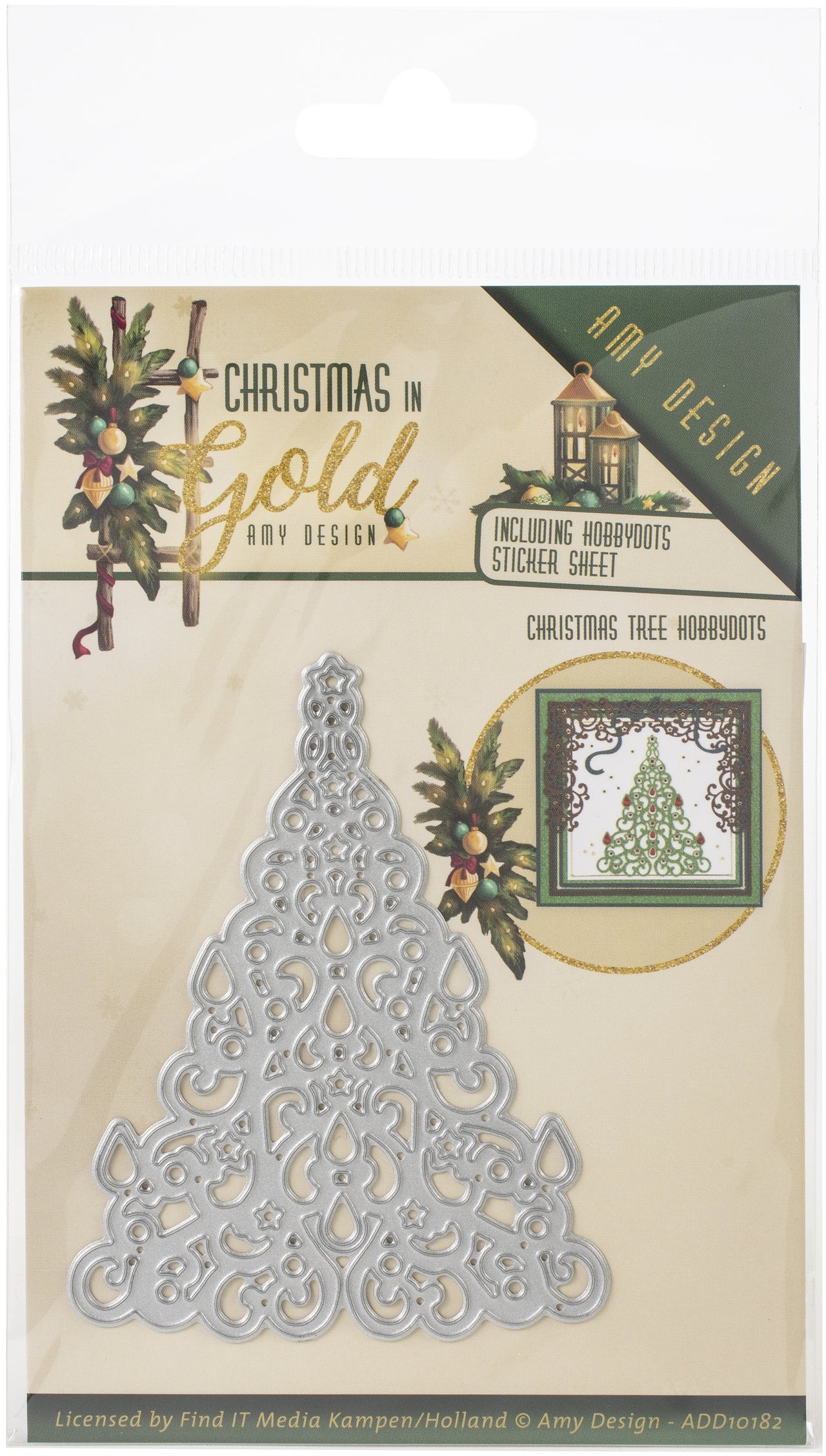 Find It Trading Amy Design Die - Tree Hobbydots, Christmas In Gold