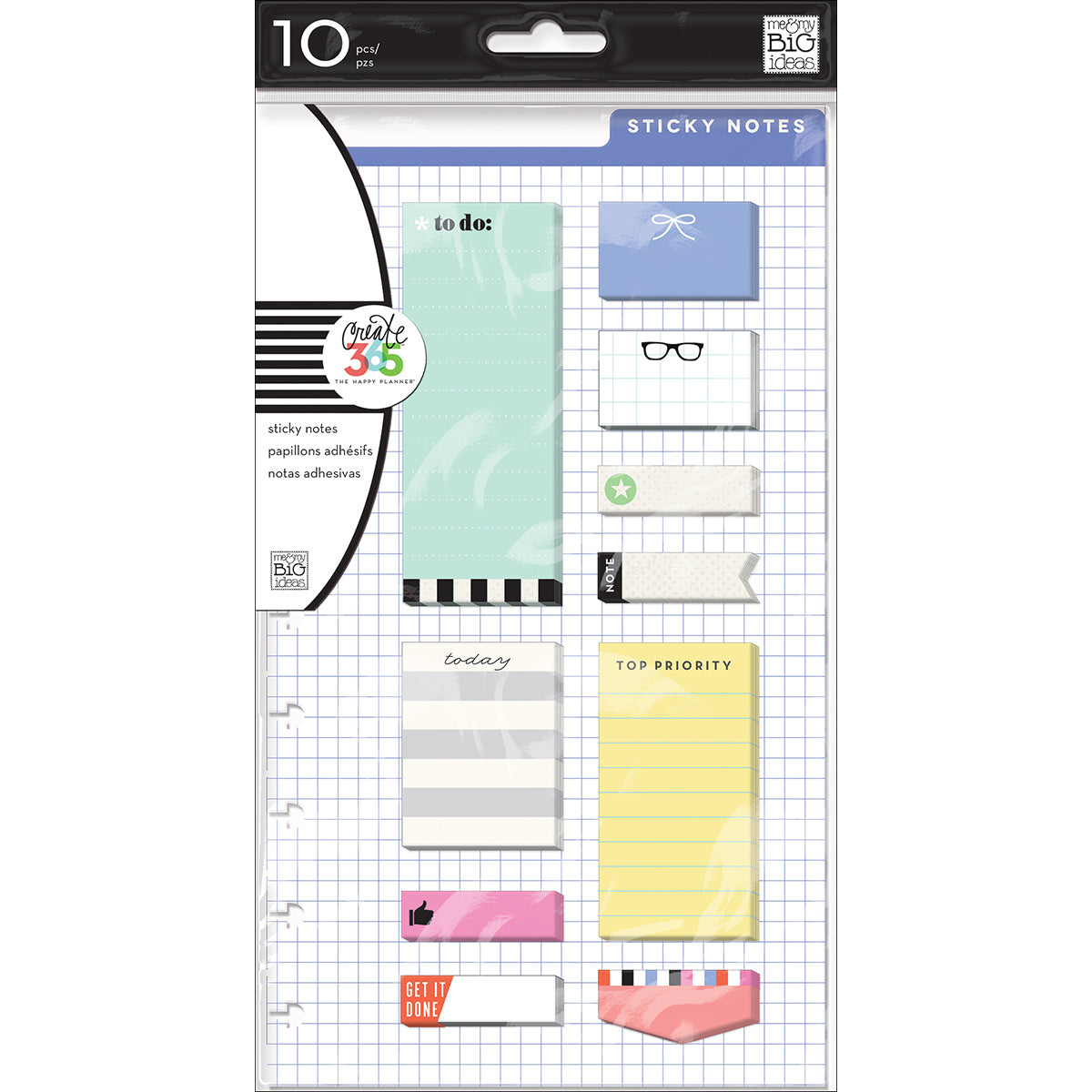 Happy Planner Sticky Notes 200/Pkg - To Do, 10 Designs/20 Each