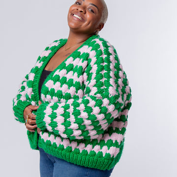 Bubble Stitch Cardigan - Free Knitting Pattern For Women in Paintbox Yarns Simply Super Chunky