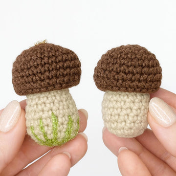 Crochet Mushroom Amigurumi Pattern: Christmas Ornaments & Keychain