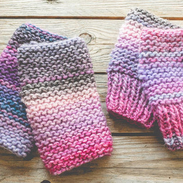 Beginner Garter Gloves in Rico Creative Melange Chunky