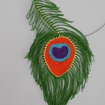 Peacock feather necklace