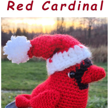 Cardinal Bird with Santa Hat