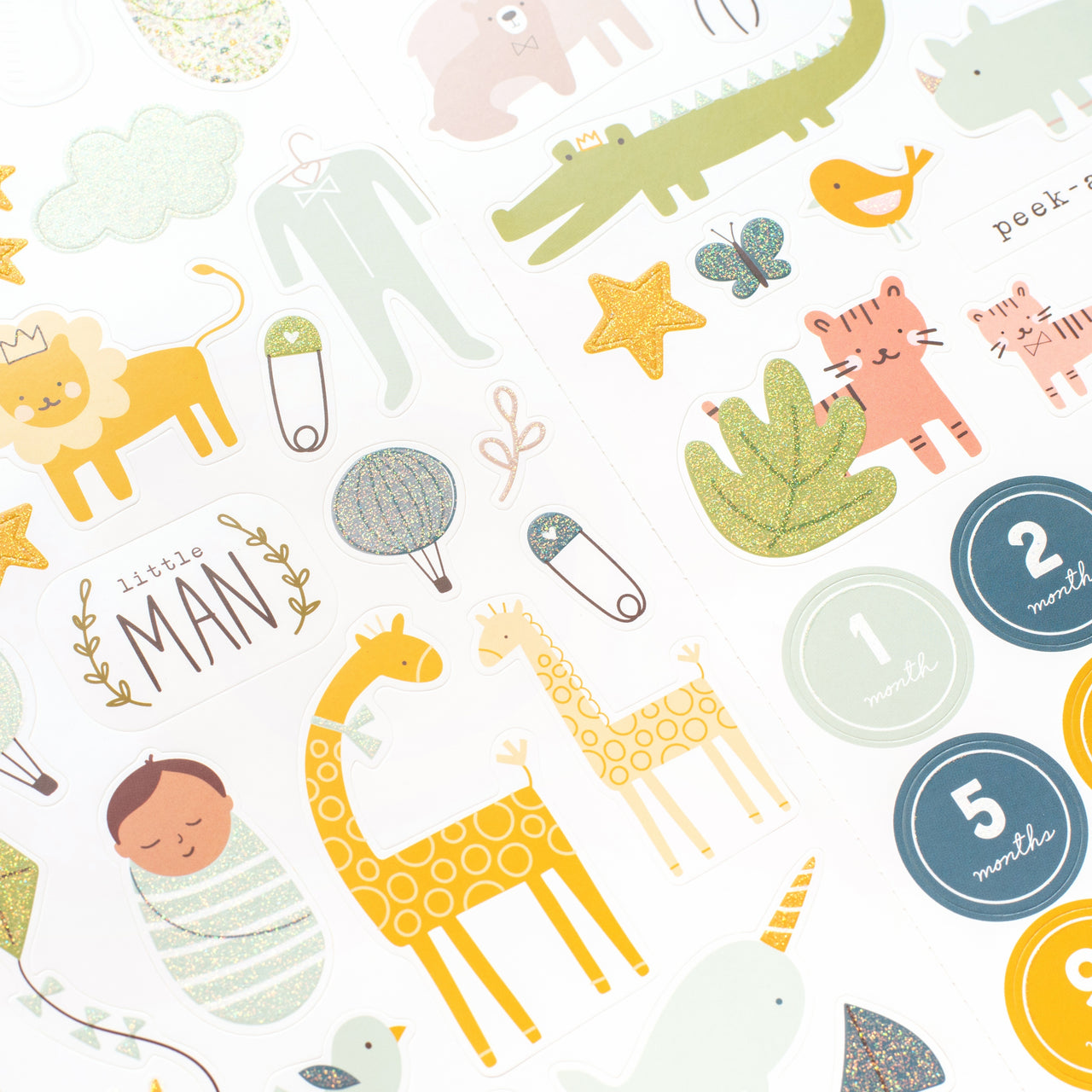 American Crafts Peek-A-Boo You Cardstock Stickers 6"X12" 60/Pkg - Icons, Boy W/Glitter Accents