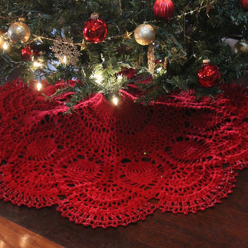 Cranberry Pineapple Christmas Tree Skirt