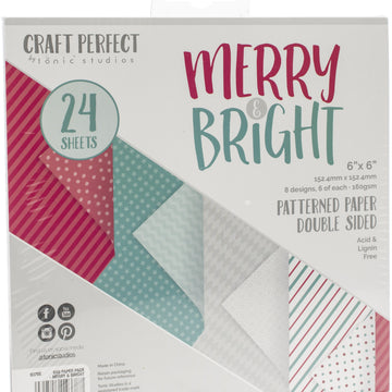 Tonic Studios Craft Perfect Double-Sided Cardsock 6"X6 24/Pkg - Merry & Bright