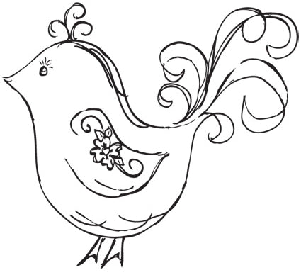 Kaisercraft Mini Clear Stamps 2.25"X3" - Flourish Bird