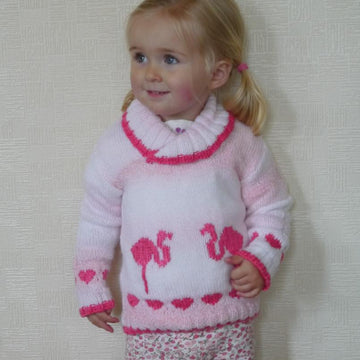 Flamingos and Hearts Sweater