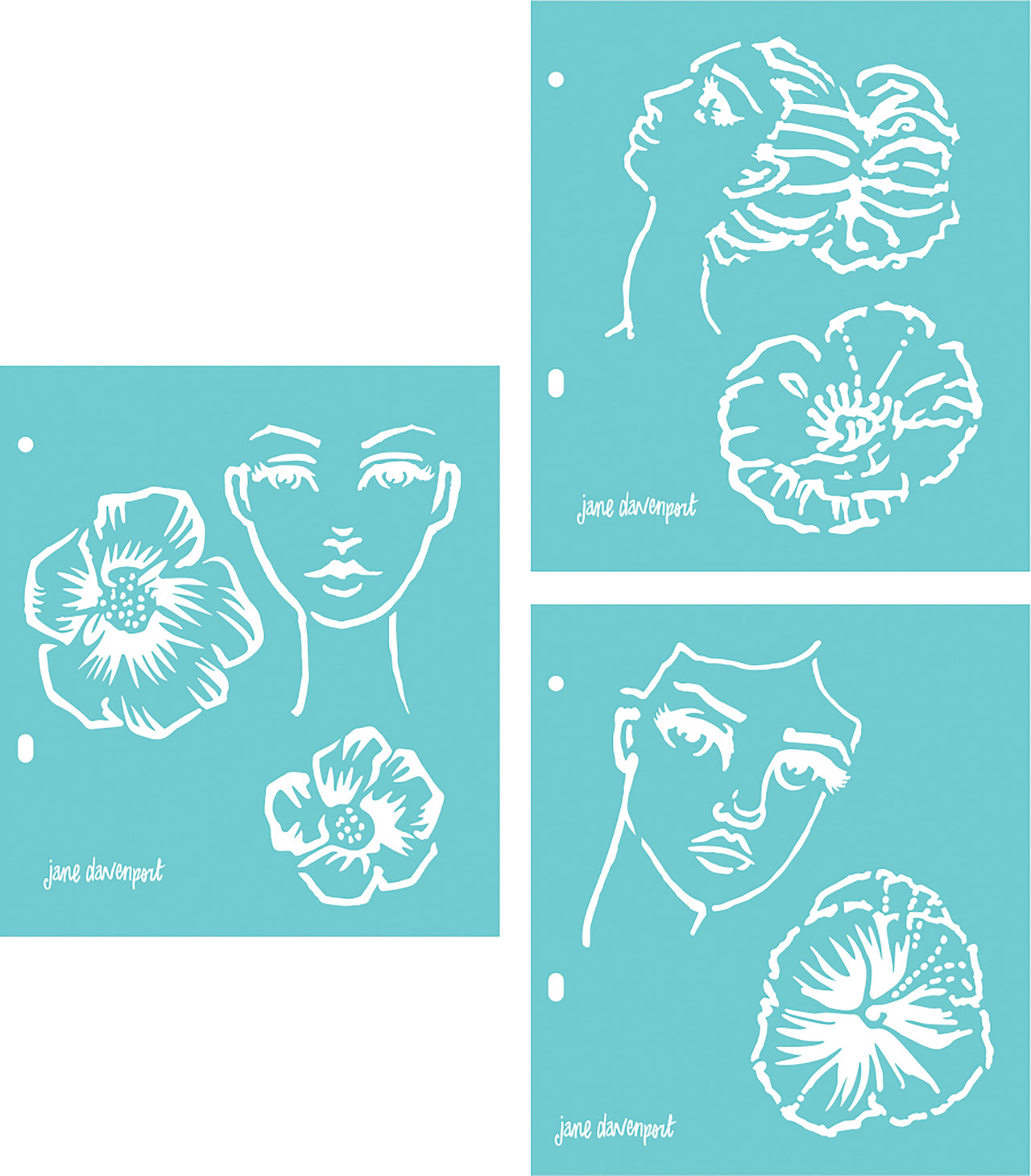 Spellbinders Jane Davenport Artomology Stencils - Flower Girl
