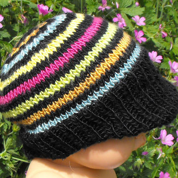 Baby Silk Striped Peak Beanie Cap Hat