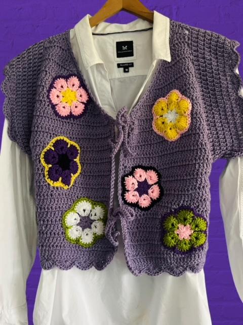 African Violet Crochet Cardigan