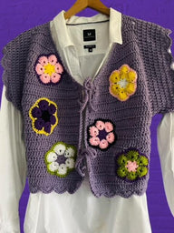 African Violet Crochet Cardigan