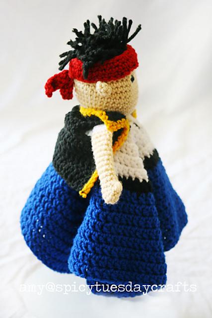 Pirate Captain Blanket Buddy pattern