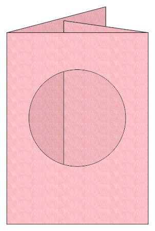 Craftcreations Pack of 5 Double Fold Large Cards/Envelopes Circle Aperture, Hammer Pale Pink
