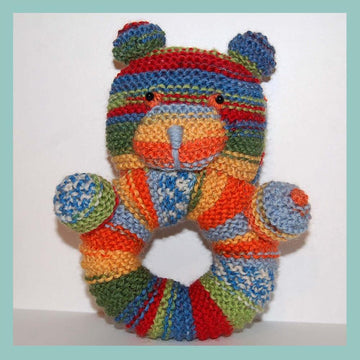 Anwen Teddy Bear Rattle Baby Ring Pram Toy