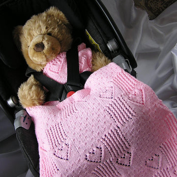 Baby Blanket Hearts and Lace for Car-seat+