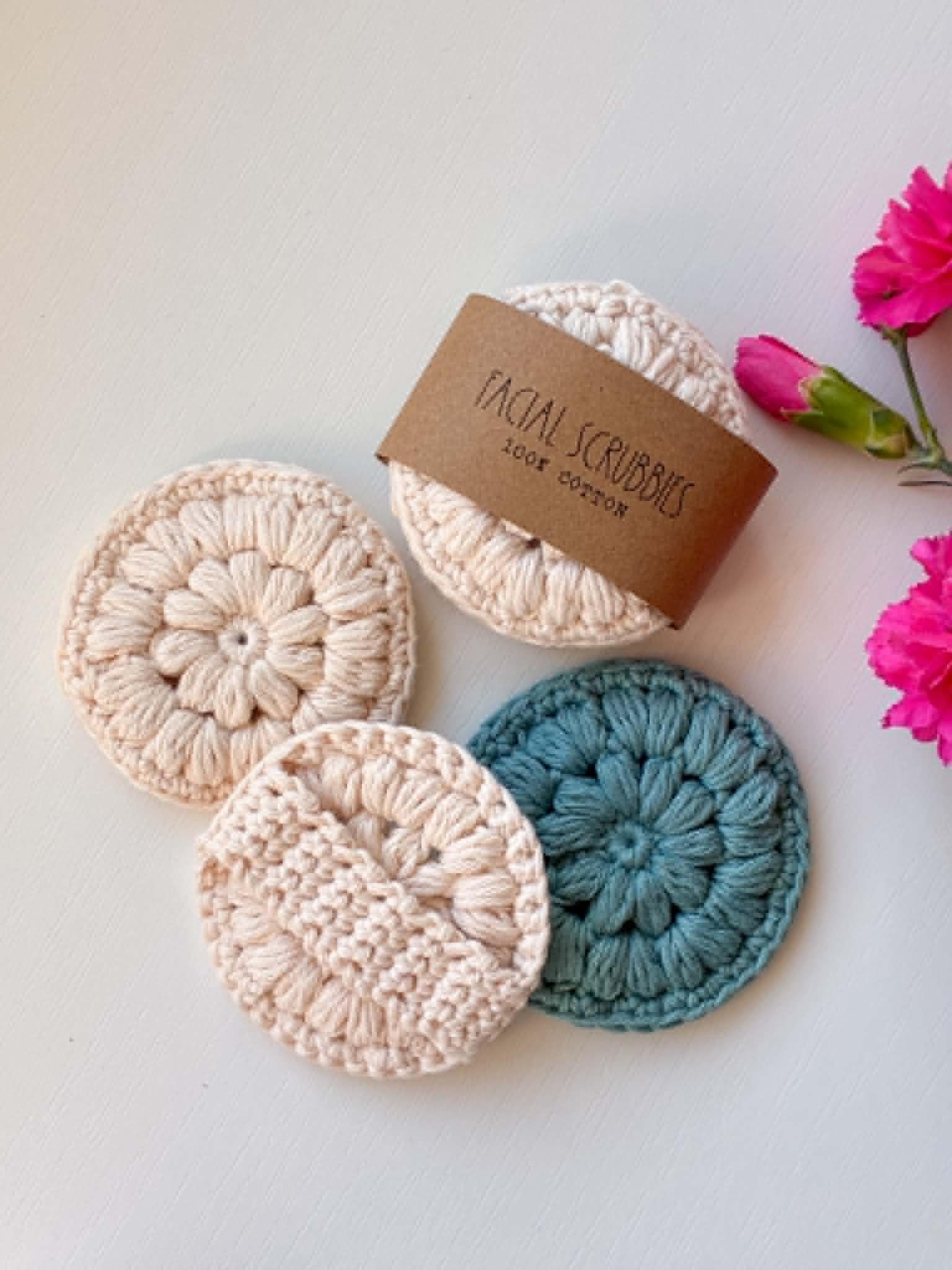Crochet facial scrubbies