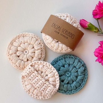 Crochet facial scrubbies