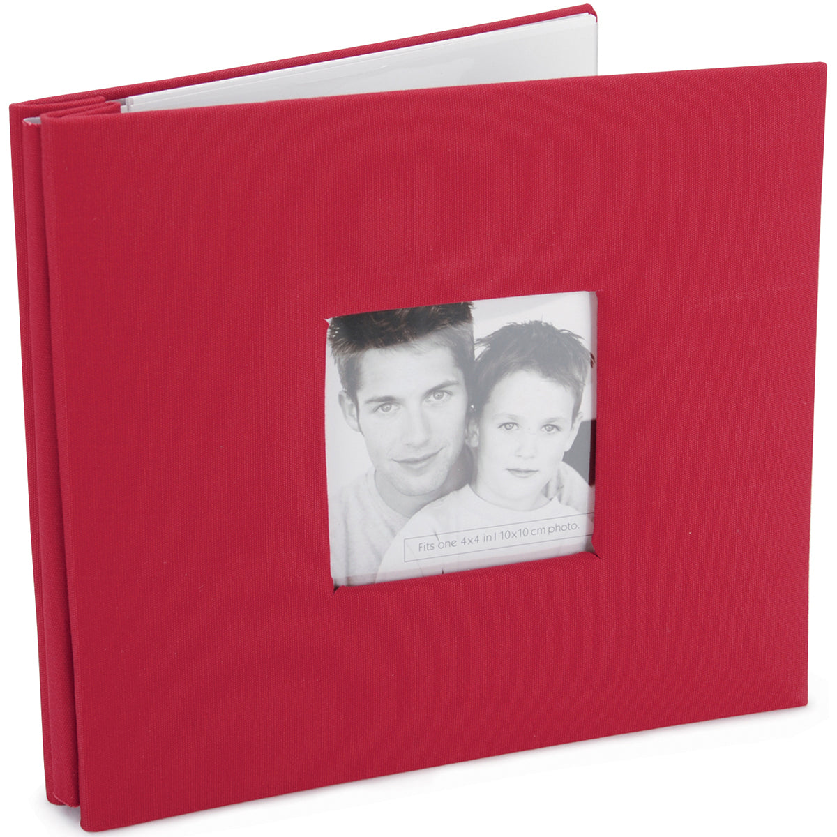 MBI Fashion Fabric Post Bound Album W/Window 8"X8" - Red
