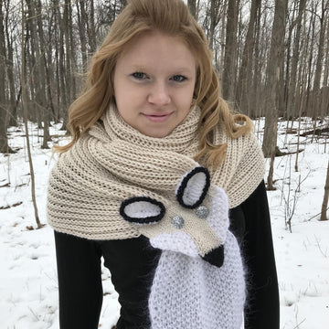 White Fox Long Scarf