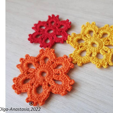 Crochet flower for 6 petals in autumn decor