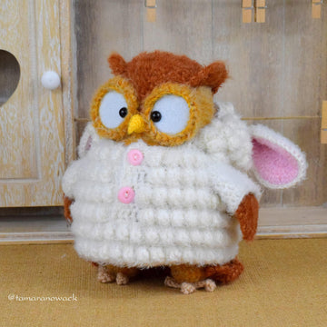 Owls in easter costumes, Easter Owls crochet pattern 3 in 1, English