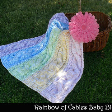 Rainbow of Cables Baby Blanket