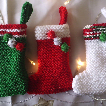 Pompom Christmas stocking cutlery holder chocolates & treats cover