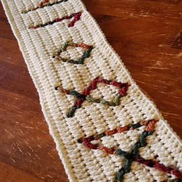 Overlay Mosaic Crochet Square - RUNES alphabet letters