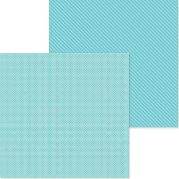 Doodlebug Petite Prints Dot/Stripe Cardstock 12"X12" 25/Pkg - Swimming Pool