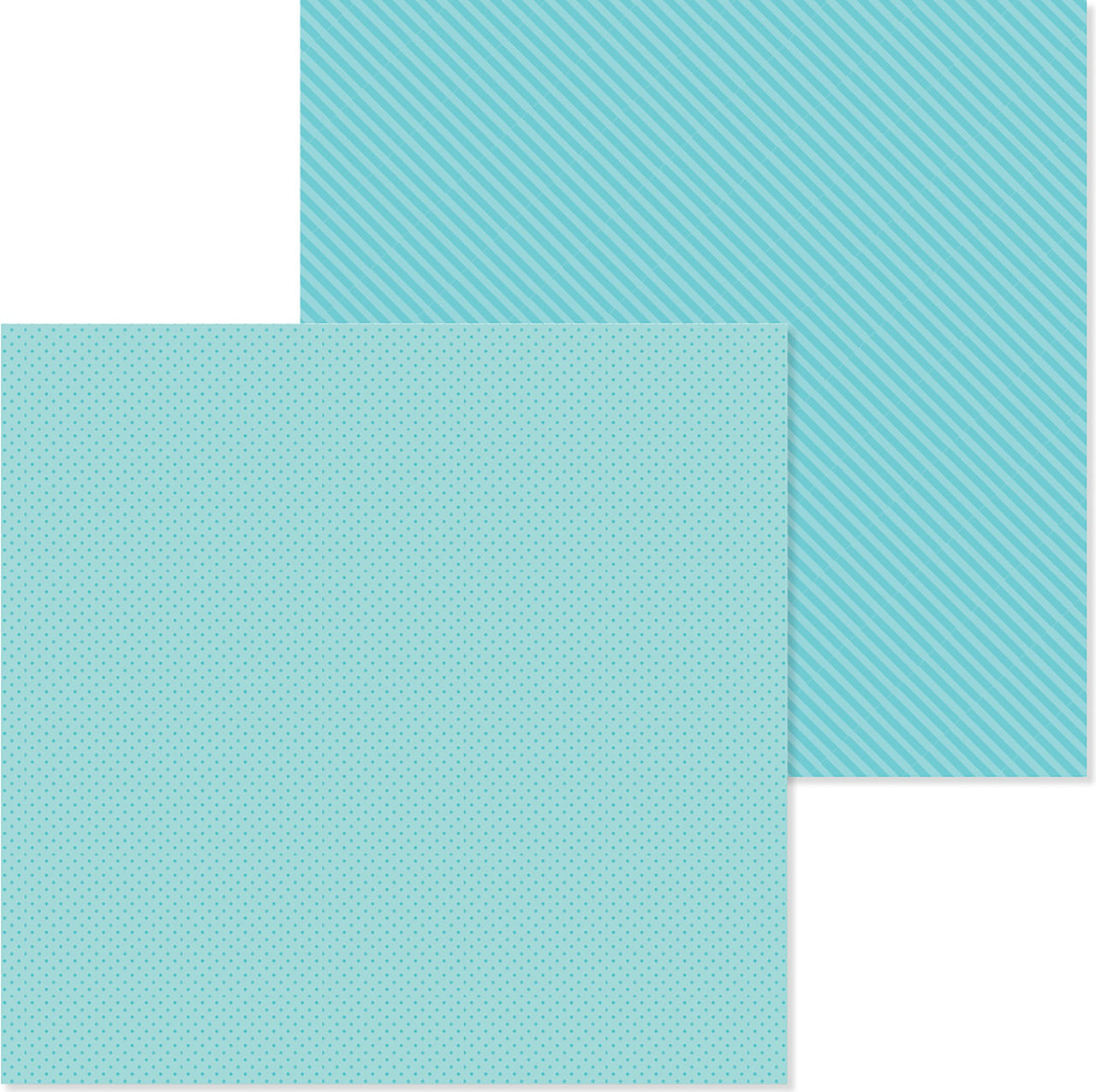Doodlebug Petite Prints Dot/Stripe Cardstock 12"X12" 25/Pkg - Swimming Pool