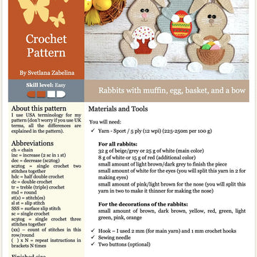 329 Rabbit with muffin basket egg bows