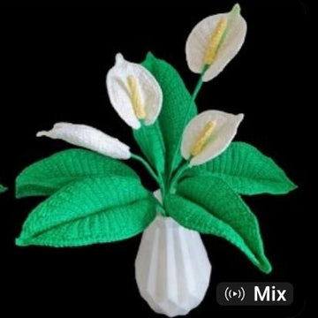 Crochet Peace Lily flowers