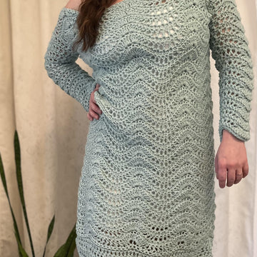 Häkelanleitung Pulloverkleid in Wellenoptik