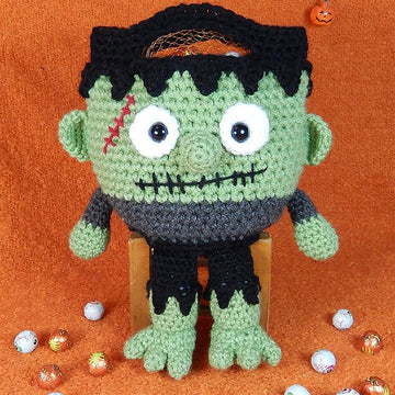 Franken, Candy Corn and Scarecrow Bucket Head Trick or Treat Bags