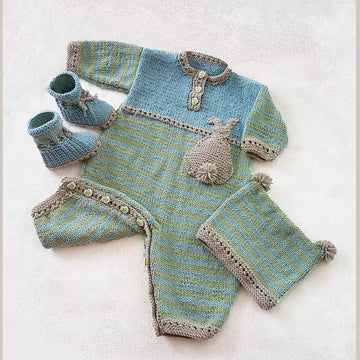 DK  - Bunnykids Playsuit Booties and Beanie Set  - 3 to 36 months
