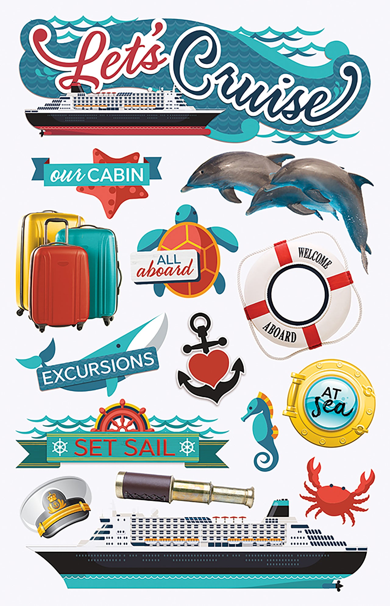 Paper House 3D Stickers 4.5"X7.5" - Let's Cruise
