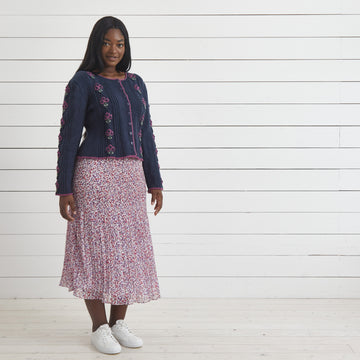 Embroidered Cardigan - Knitting Pattern for Women in Debbie Bliss Cashmerino DK by Debbie Bliss - DB408 - Downloadable PDF