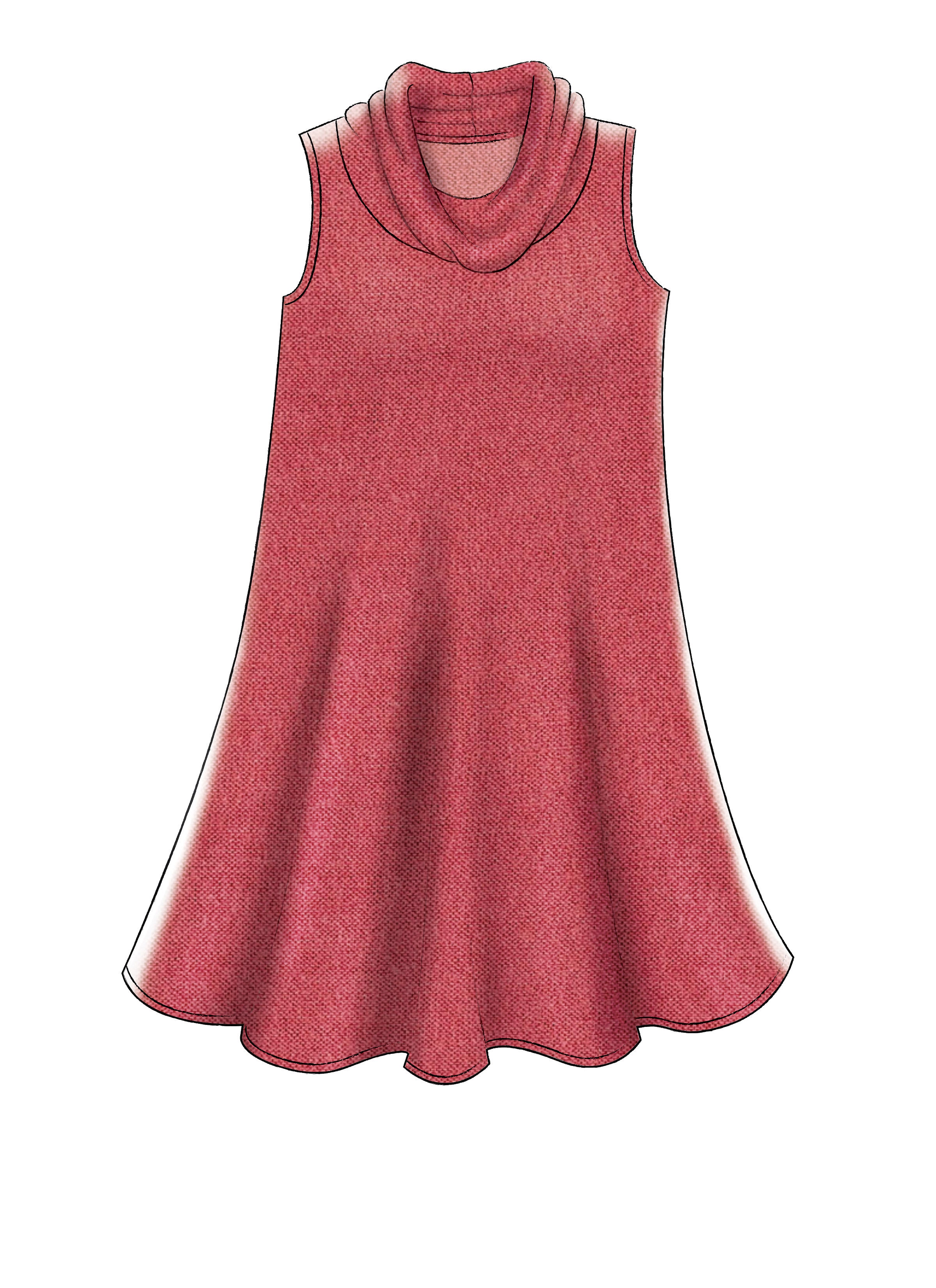 McCall's Misses' Knit Swing Dresses with Neckline and Sleeve Variations M7622 - Sewing Pattern