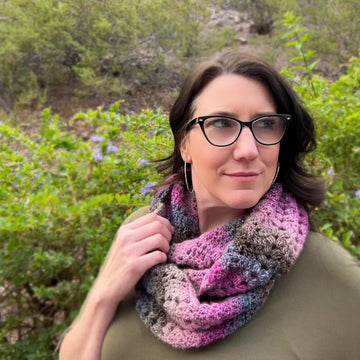 Pied Bobble Infinity Scarf