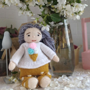 Doll Knitting Pattern - Knitted Doll Marshmallow