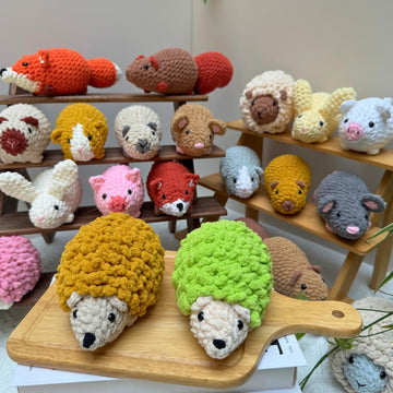 Crochet Animal Pattern Bundle 10 in 1 No Sew Amigurumi PDF: Mouse, Hamster, Guinea Pig, Bunny, Squirrel, Hedgehog, Capybara, Fox, Pig, Sheep